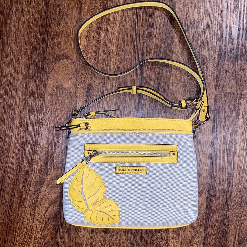 Dana Buchman Yellow Flower Crossbody Purse